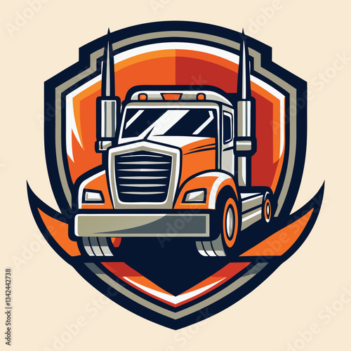 Solid Color Illustration of a Heavy-Duty Truck's Logo