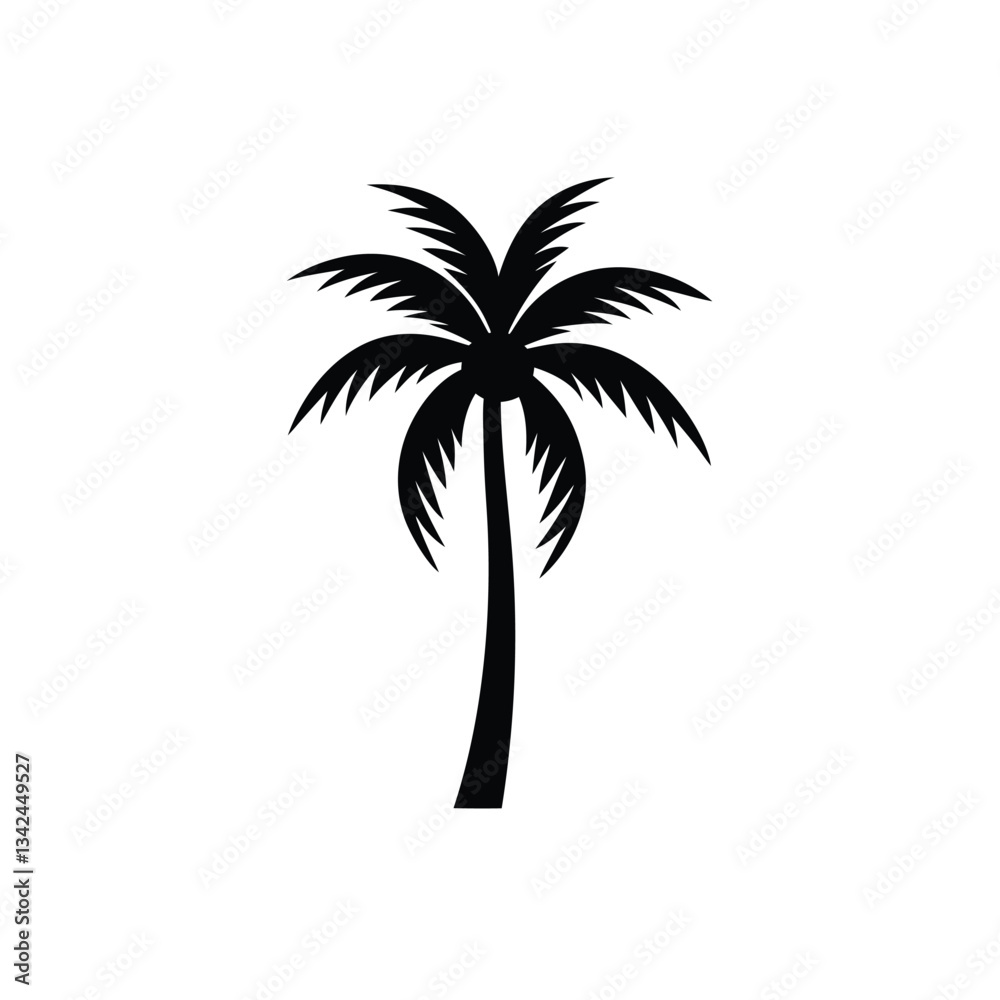 Obraz premium palm tree silhouette vector illustration