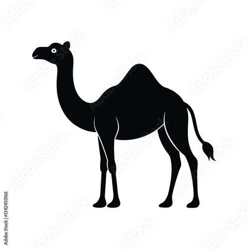 camel in desert vector illustration