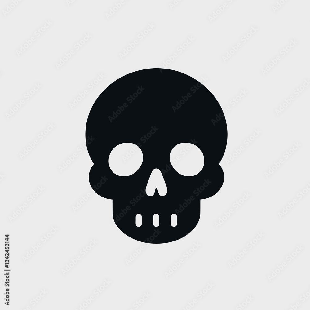 Vector emblem logo: flat skull on a white background, illustration in vector EPS10 format on a transparent isolated clipart background, stylish minimalist design. Vector emblem logo: flat skull on a white background, illustration in vector EPS10 format on a transparent isolated clipart background, stylish minimalist design.