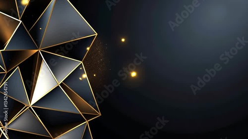 Geometric abstract design with gold accents