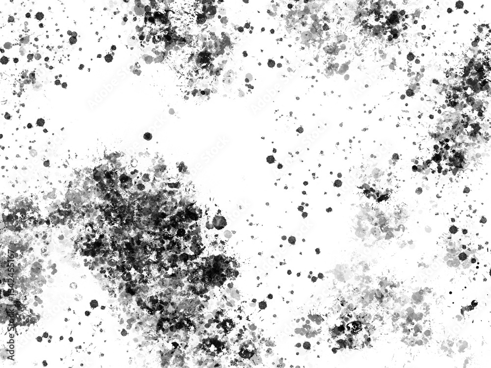 Obraz premium Ink paint spots white and black illustration abstract background 