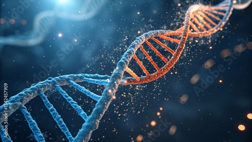 DNA Double Helix with Glowing Effects