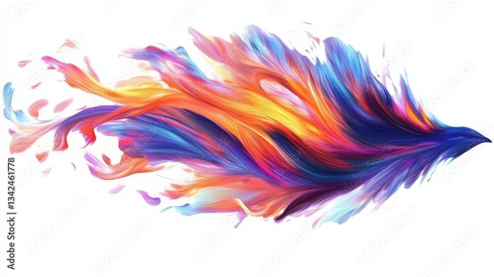 Vibrant Abstract Colorful Flowing Design with Dynamic Brush Strokes Vibrant Abstract Colorful Flowing Design with Dynamic Brush Strokes
