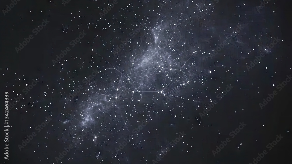 Naklejka premium Night sky nebula space galaxy stars cosmos