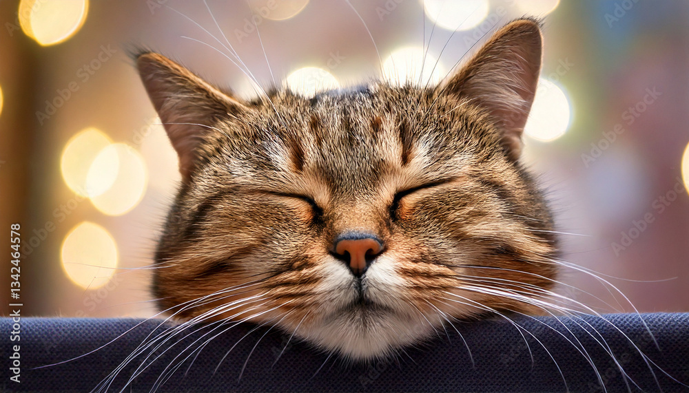 a cat sleeping and resting its head