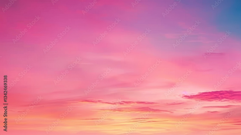 Obraz premium Witness the enchanting hues of sunset as they merge in a stunning twilight sky, bringing peace to the end of the day.