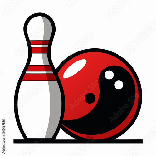 bowling ball and pins