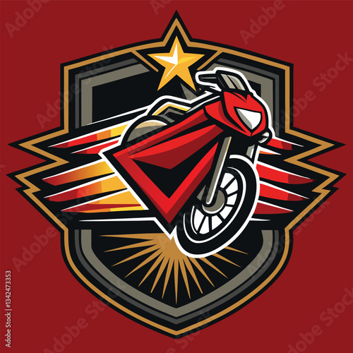 Epic Motocross Logo Illustration on a Solid Background