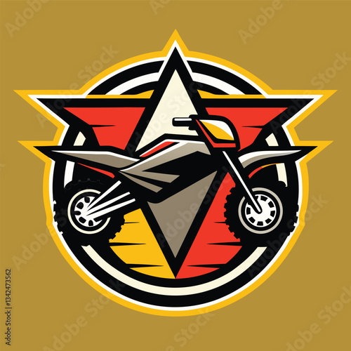 Impressive Logo Illustration of Motocross Racers in Solid Colors