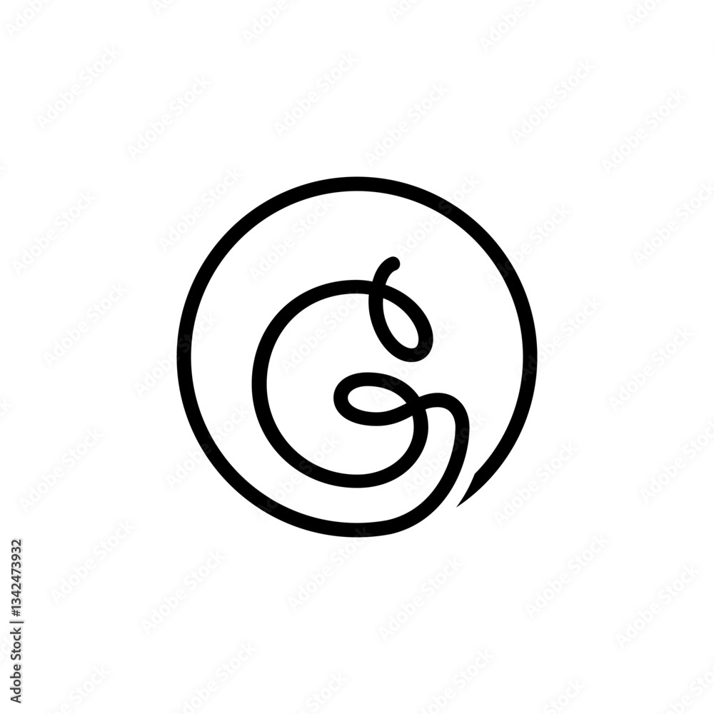 INITIAL LETTER G CIRCLE LINE SIMPLE LOGO INITIAL LETTER G CIRCLE LINE SIMPLE LOGO
