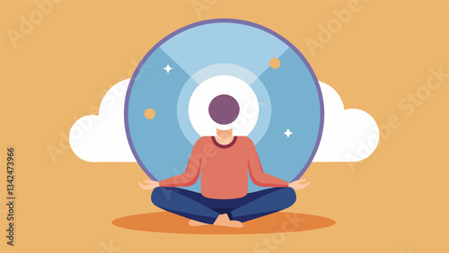 A relaxation audio CD to guide mindfulness practices and deepbreathing exercises.. Vector illustration