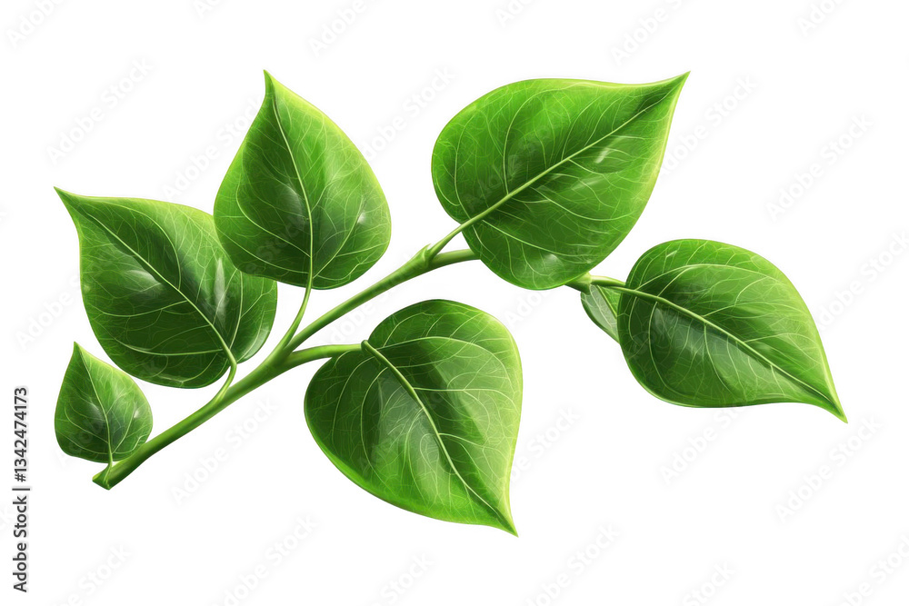 Lush Green Leaves Branch with Nature Spring Botanical.