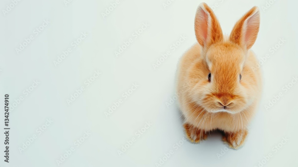 Obraz premium Adorable fluffy bunny with large ears, perfect for your Easter celebrations Customize it with your own text.