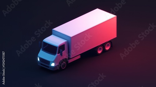 Delivery Truck Cargo Transportation Logistics Freight Shipping Box Truck Vehicle 3D Ren