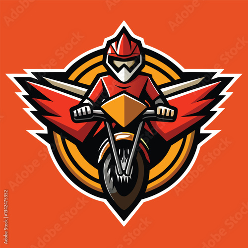Stunning Logo Design Featuring Motocross Stunts in Vibrant Colors