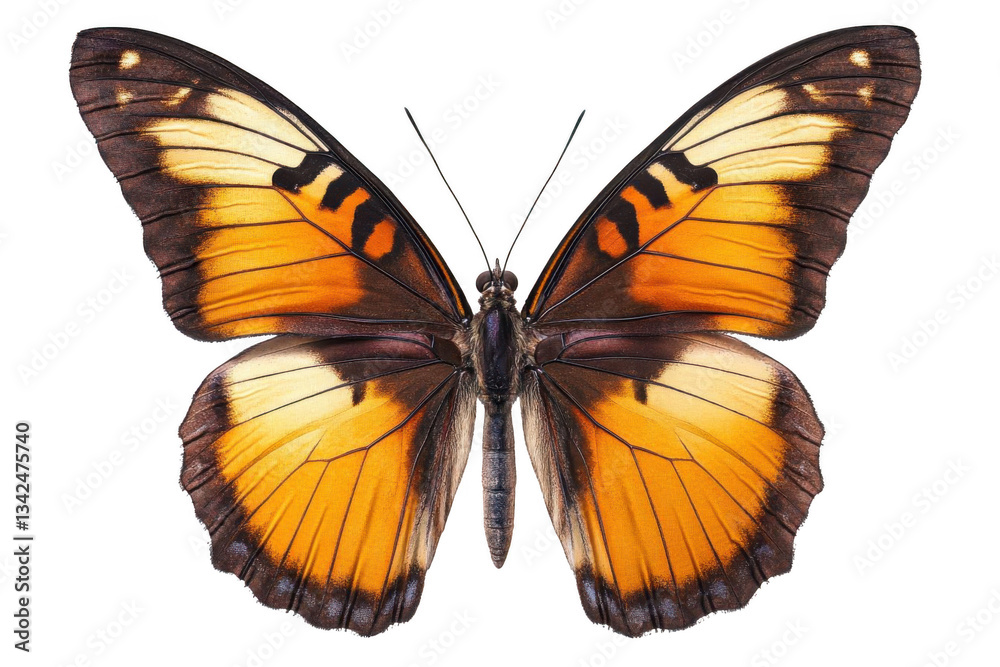 Fototapeta premium Orange Butterfly Wings with Insect Macro, and Nature.
