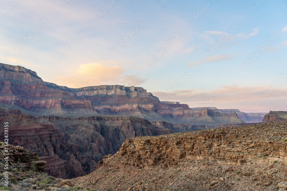 Sunrise on the Clear Creek Trail in the Grand Canyon National Park Arizona Sunrise on the Clear Creek Trail in the Grand Canyon National Park Arizona