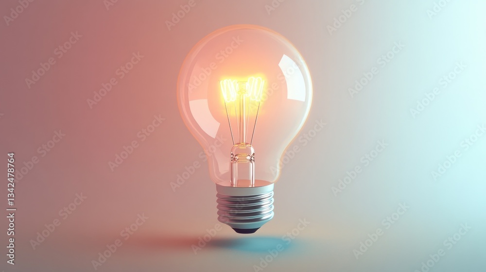 Illuminated Light Bulb Floating Against Gradient Background Concept of Ideas Innovation and Illuminated Light Bulb Floating Against Gradient Background Concept of Ideas Innovation and