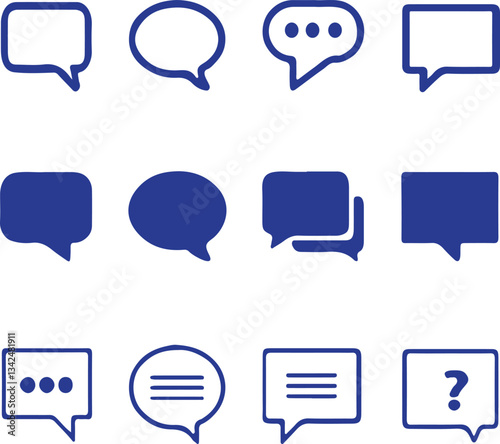 Minimalist chat bubble icons collection