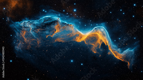 Beautiful Cosmic Nebula – Stunning Space Background, Deep Space Photography, Colorful Galactic Clouds, Mesmerizing Celestial Scene.

