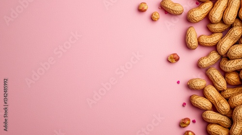 Delicious Peanuts on Pink Background  Food Photography  Nuts  Healthy Snack