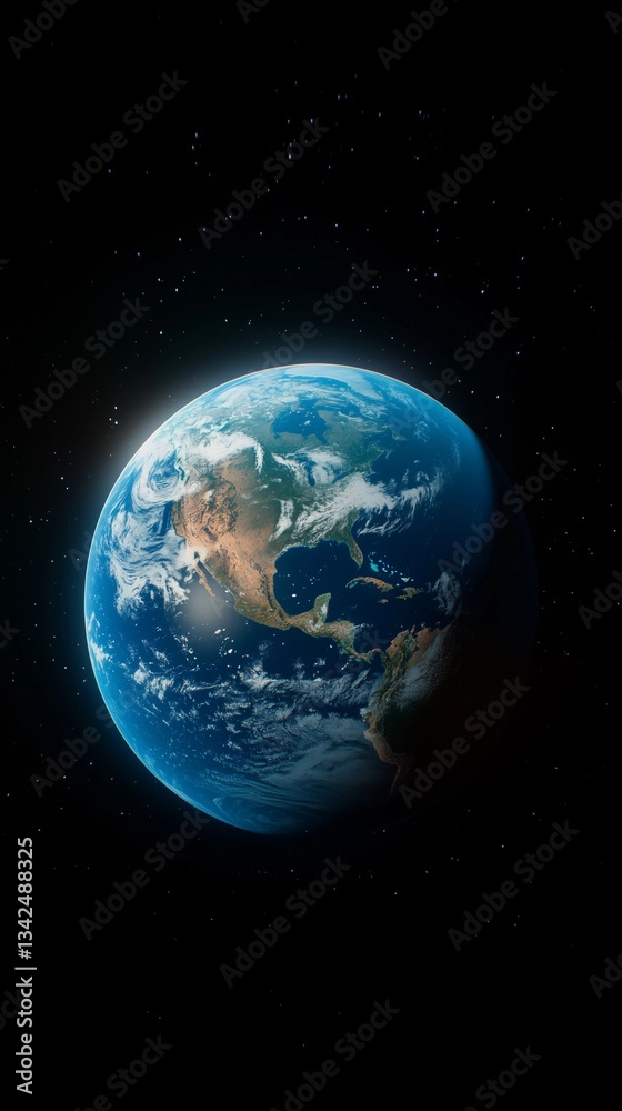 Obraz premium Exploration of the cosmos showcasing Earth surrounded by stars and distant planets in the vastness of space