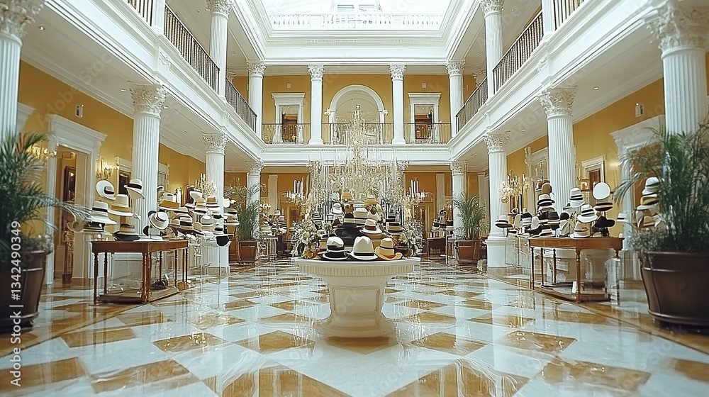 Obraz premium Luxurious interior of a high-end hat store