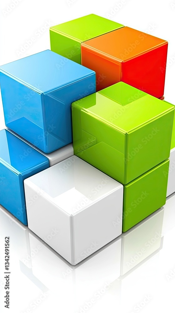 Colorful 3D Stacked Blocks Colorful 3D Stacked Blocks