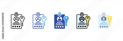 Login Credentials Multi Style Icon Set