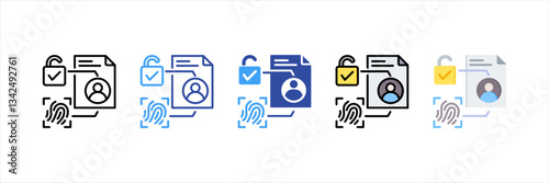 Biometric Authentication Multi Style Icon Set