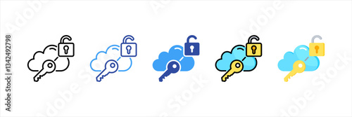 Single Sign On Multi Style Icon Set