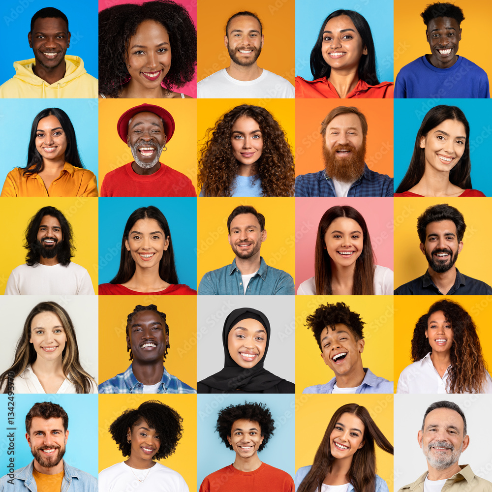 A vibrant collage features diverse people expressing joy and cheerfulness. Each individual showcases unique backgrounds, hairstyles, and smiles, embodying a sense of community and connection. A vibrant collage features diverse people expressing joy and cheerfulness. Each individual showcases unique backgrounds, hairstyles, and smiles, embodying a sense of community and connection.
