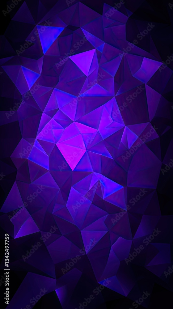 Obraz premium Abstract geometric shapes, vibrant purple triangles, digital art, background design