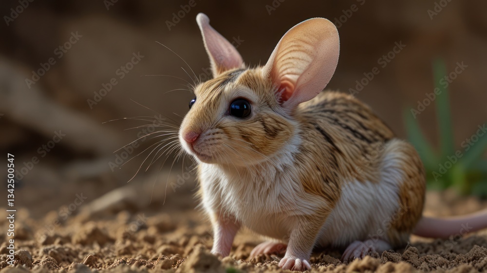 Obraz premium Small desert rodent, alert and curious (1)