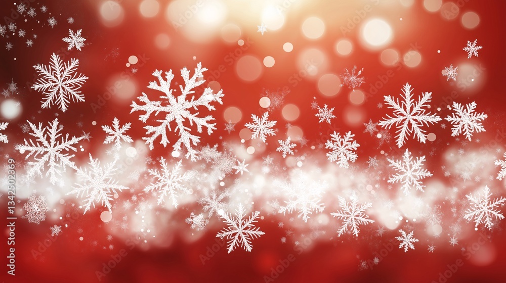 Festive Snowflakes on Red Background: Celebrate the Christmas Season with Winter Wonderland Decor and Holiday Magic Festive Snowflakes on Red Background: Celebrate the Christmas Season with Winter Wonderland Decor and Holiday Magic