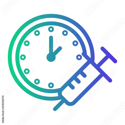 clock Line Gradient Icon