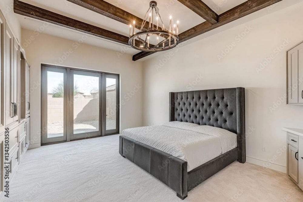 Fototapeta premium A luxurious master bedroom with an inviting and comfortable design
