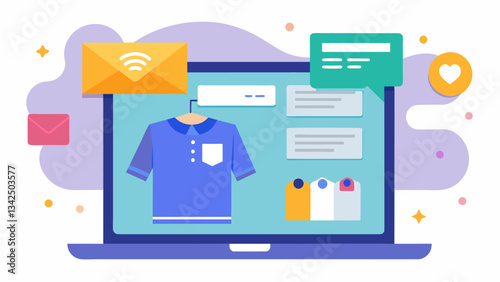 An email from a clothing retailer with personalized product recommendations based on the users browsing history on the website.. Vector illustration
