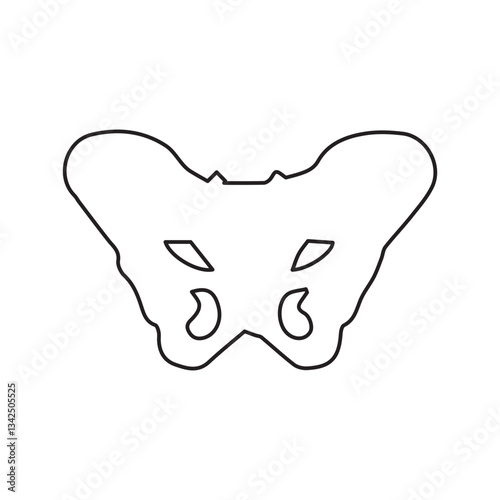 pelvis bone line icon