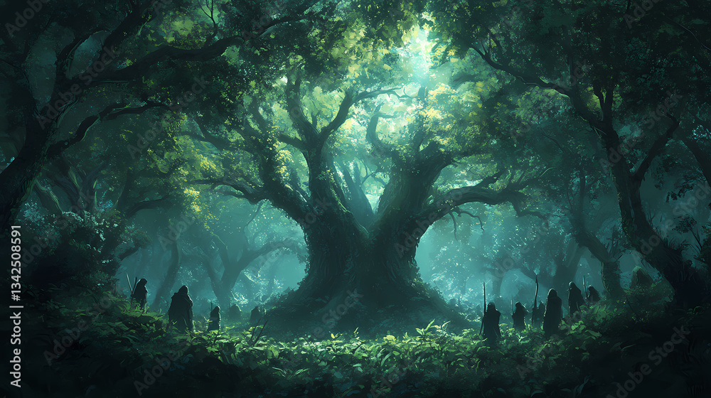 Fototapeta premium illustration dense forest