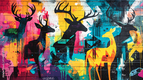 Colorful Urban Street Art: Bold, Bright Graffiti Mural Paintings