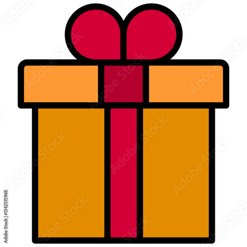 Gift Outline Flat Icon Style Icon, Business and Marketing Outline Flat Icon Style Icon