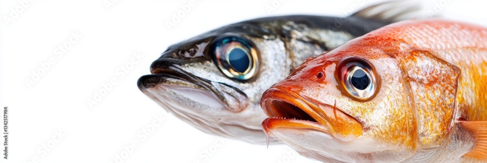 Fresh Fish Close-Up of Delicate Scales and Bright Eyes Fresh Fish Close-Up of Delicate Scales and Bright Eyes