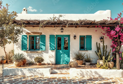 Tipica casa Ibicenca. Casa mediterránea.