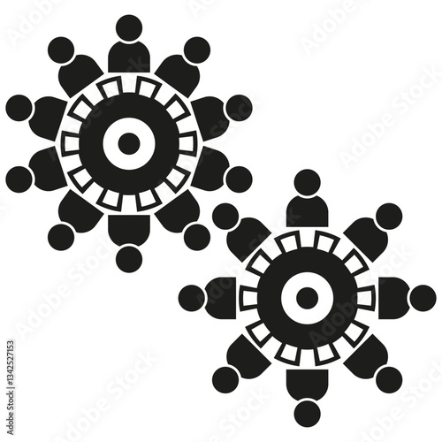 Roundtable icon. Business meeting symbol. People collaboration sign. Vector illustration.