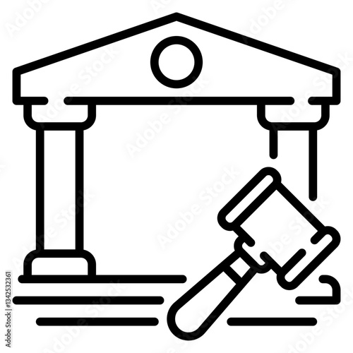 Court Room Line Icon