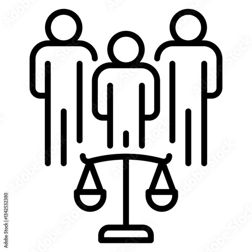 Family Conflict Law Line Icon