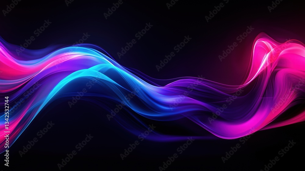 Abstract blue and purple liquid wavy shapes futuristic banner. Glowing retro waves background Abstract blue and purple liquid wavy shapes futuristic banner. Glowing retro waves background