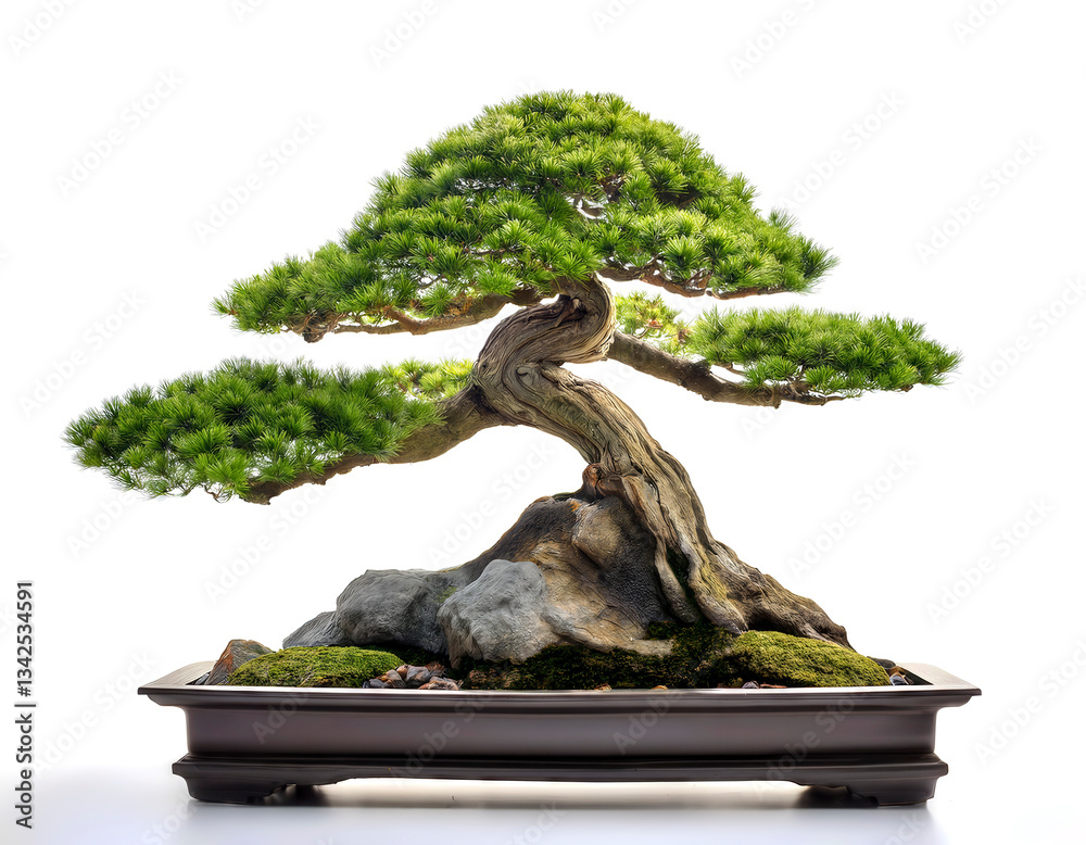 Fototapeta premium árbol, bonsai, adorno, fábrica, naturaleza, flor, piedra